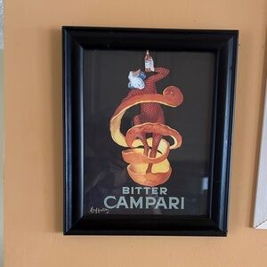 Bitter Campari Poster with Black Frame